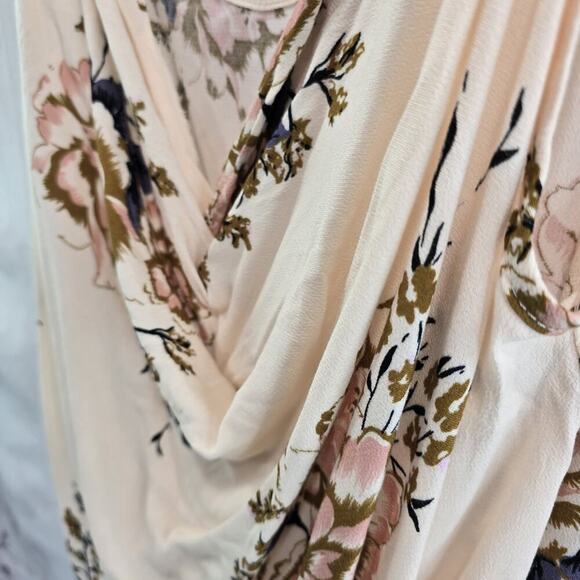 Anthropologie Top Womens Small Pink Floral Cami Tank Adjustable Blouse Bishop - Picture 8 of 10